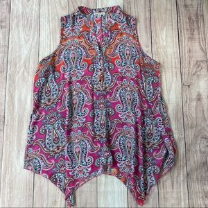 Flowy Paisley Sleeveless Blouse EUC!